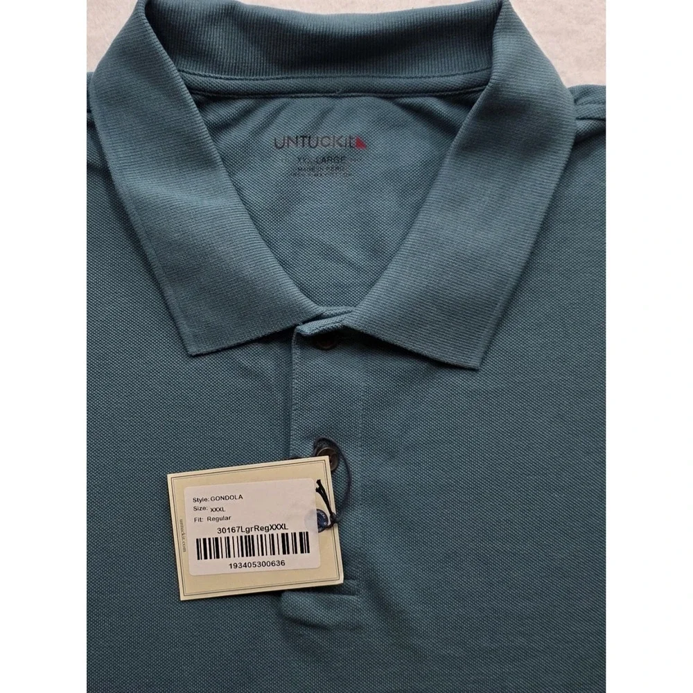 Untuckit 30167 Men's Turquoise Short Sleeve‎ Golf Polo Shirt. NWT. Size 3XL